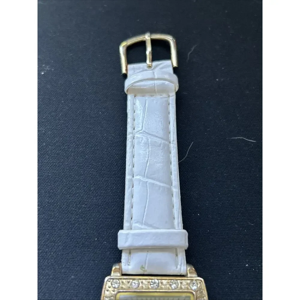 Gold Tone White Band Women’s Quartz Watch